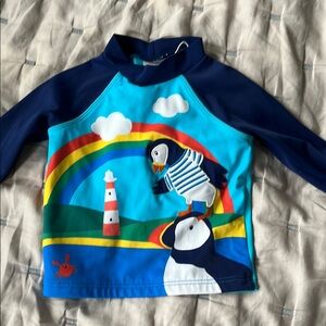 Baby Boden Kids Swim Top Puffin Rainbow Boys 3-6m